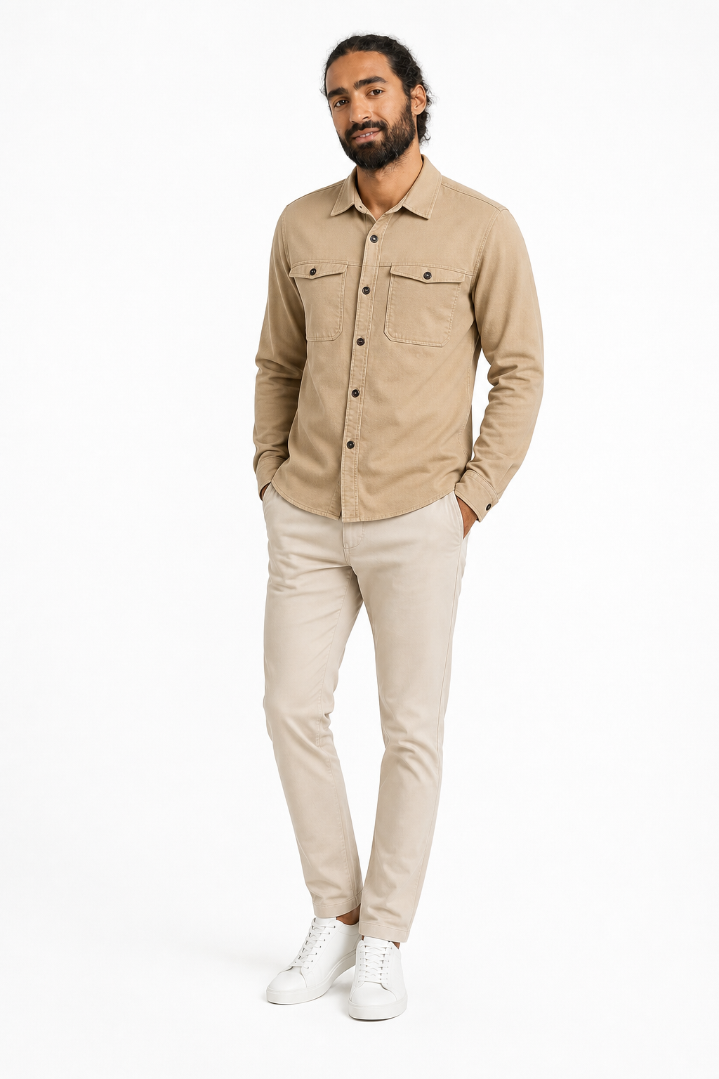 Surchemise Unie Beige