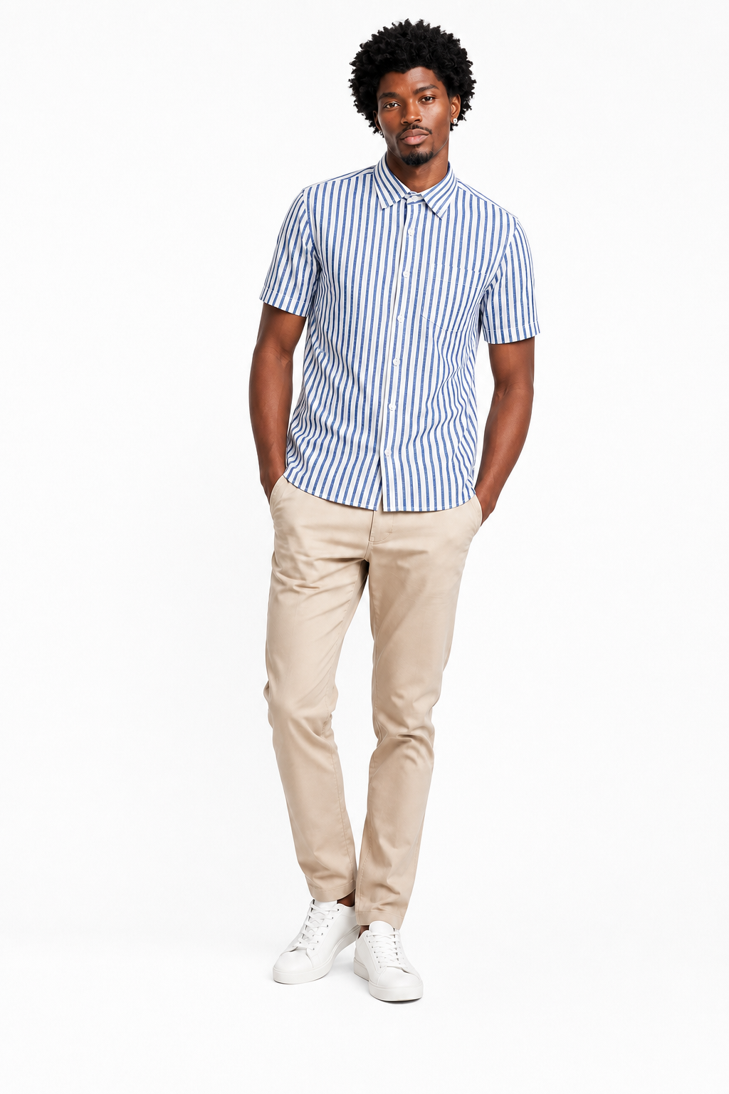 Chemise Rayee Indigo