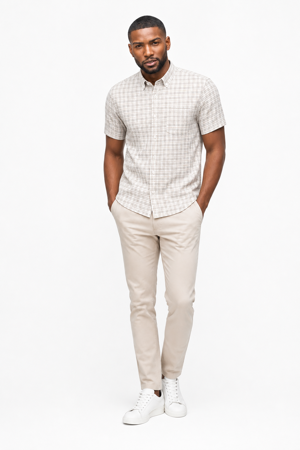 Chemise Carreaux Beige