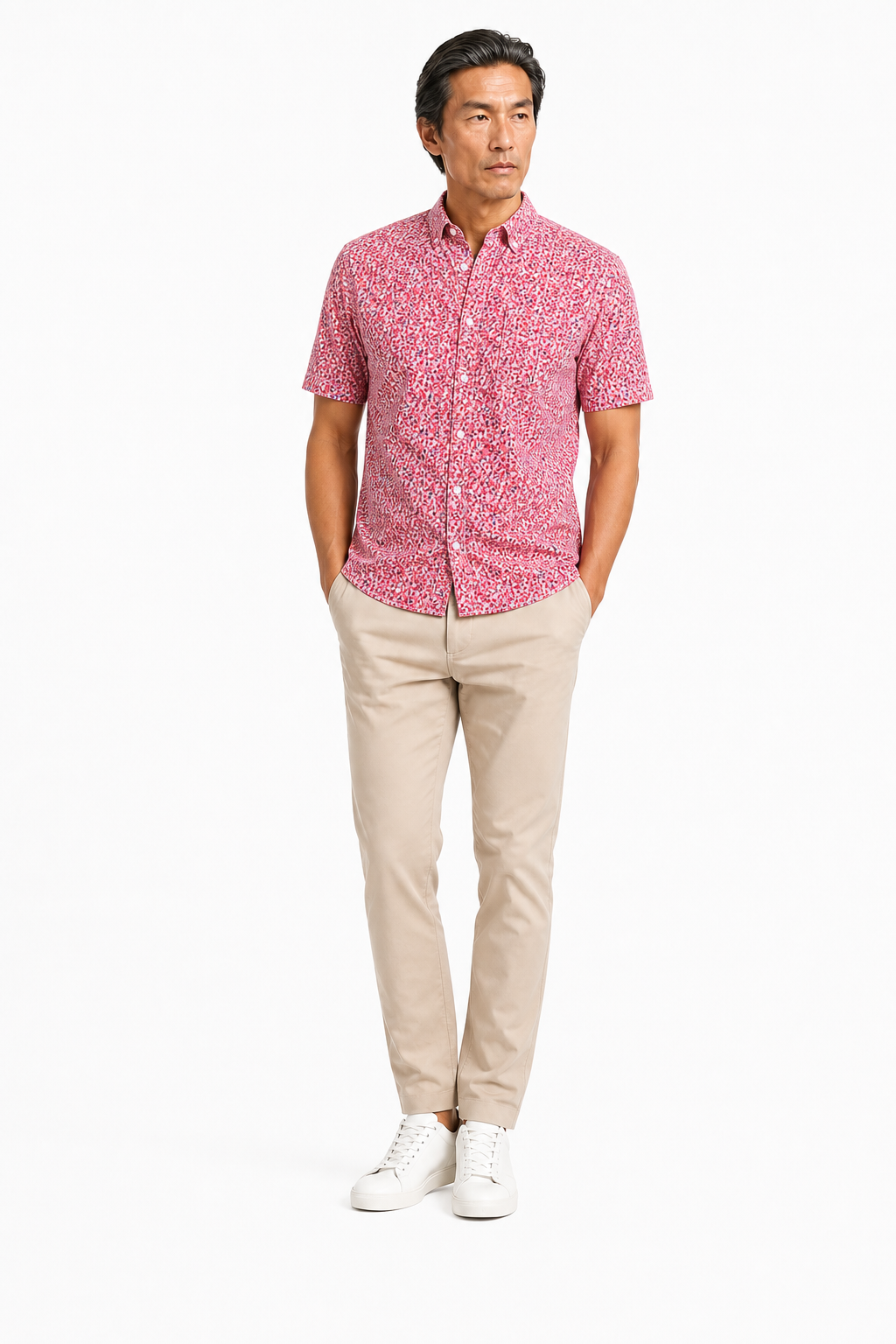Chemise Imprimee Micromotifs Rose