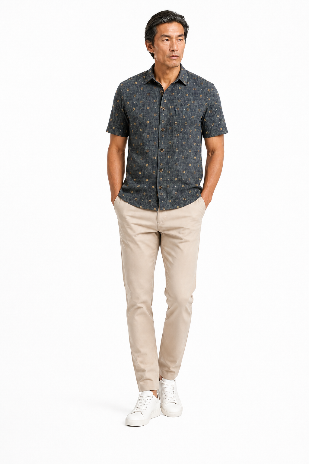 Chemise Imprimee Micromotifs Noir