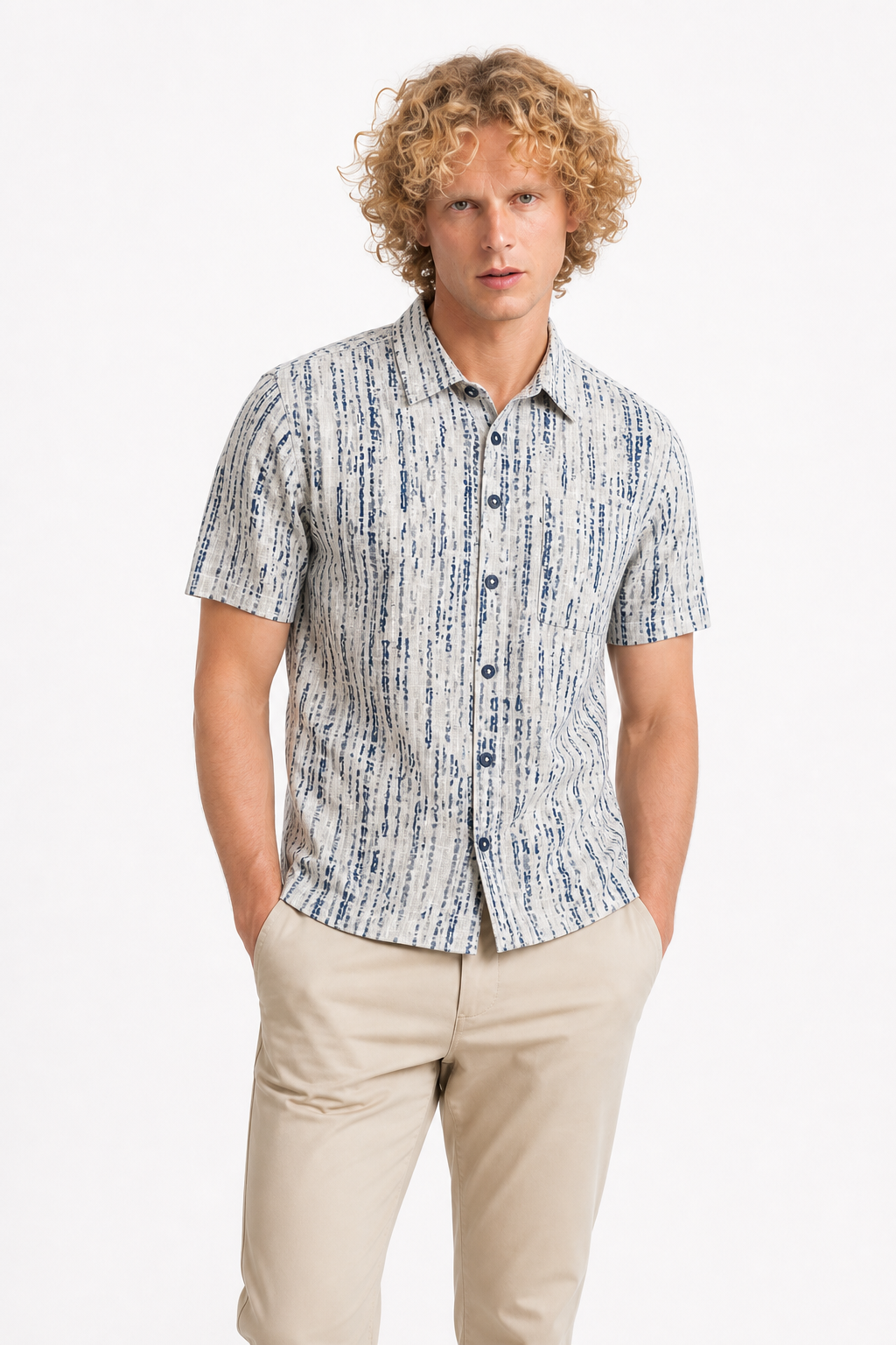 Chemise Rayee Indigo