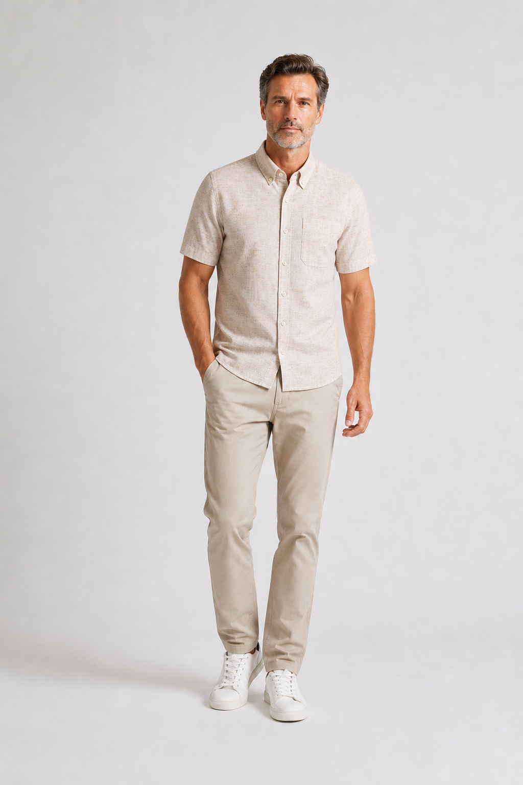 Chemise Faux Uni Abricot