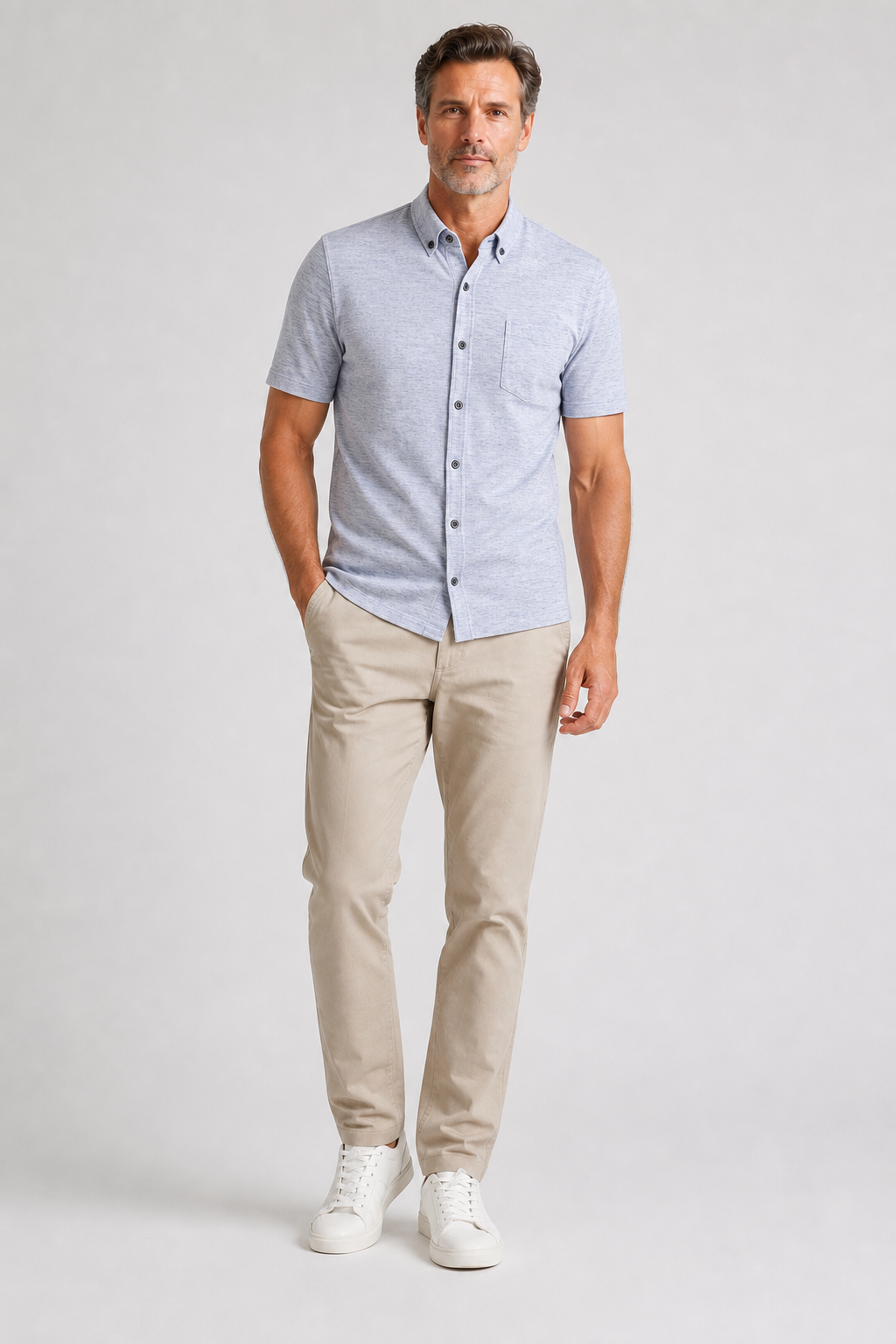 Chemise Faux Uni Ciel