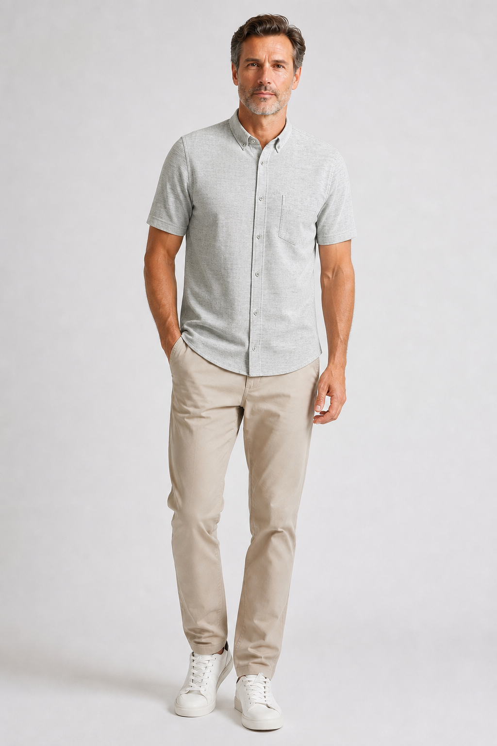 Chemise Faux Uni Vert