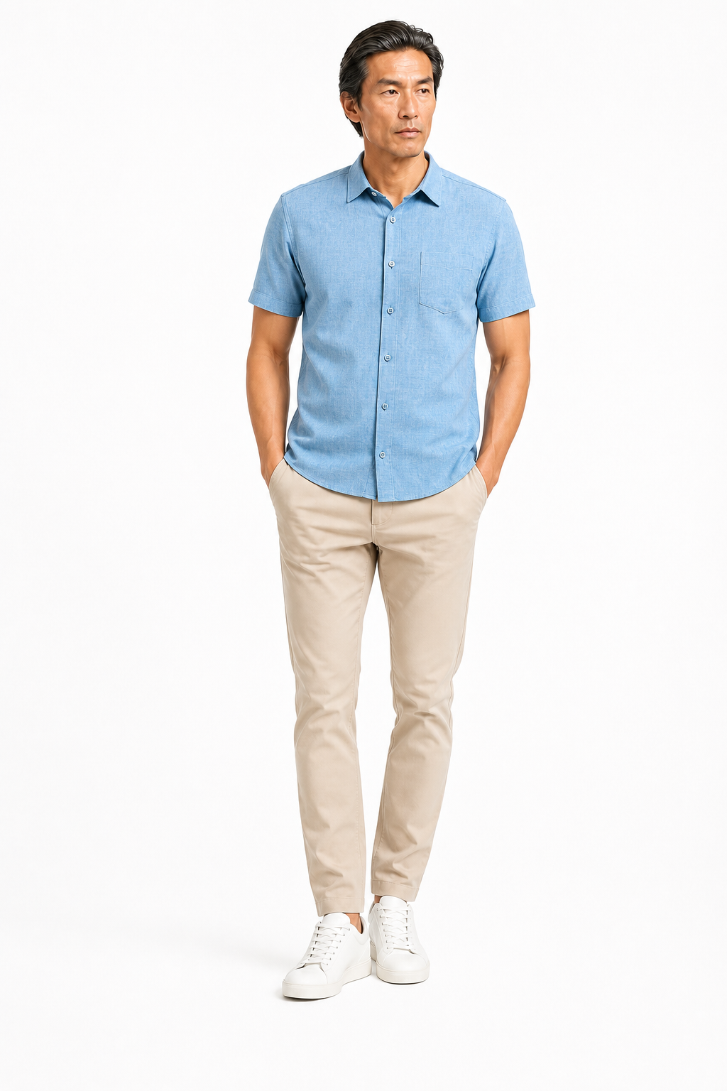 Chemise Unie Turquoise